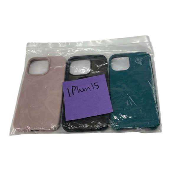 Stylish Phone Case Set Black Teal and Pink phone case lot of 3 iphone 15 MagSafe - Picture 15 of 15